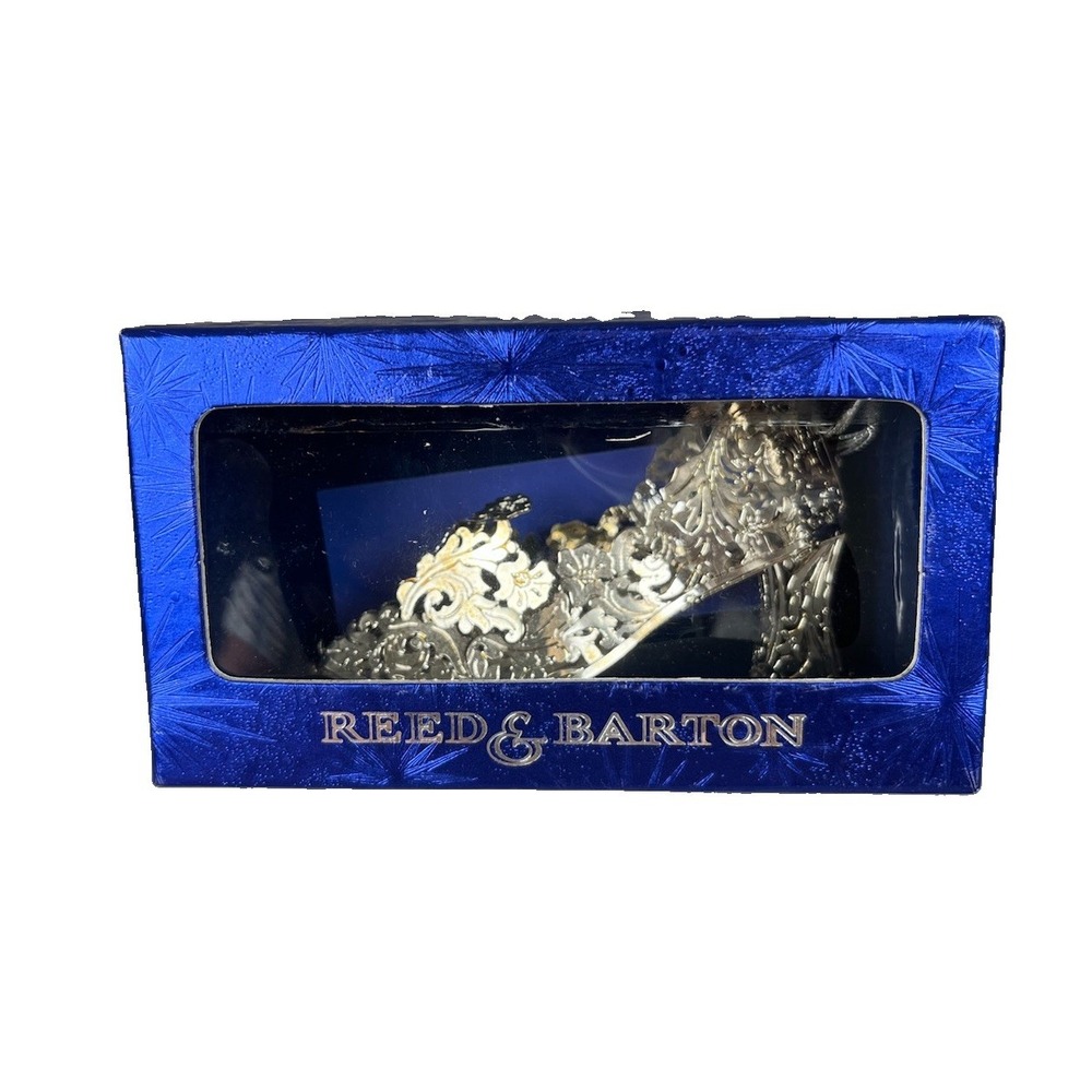 Reed & Barton Silver Plated SLIPPER 1517 Christmas Ornament Cinderella In Box